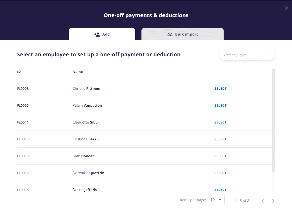 Adding oneoff payments & deductions Cintra HR & Payroll